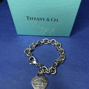 Tiffany & Co. Silver Heart Tag Charm Bracelet
